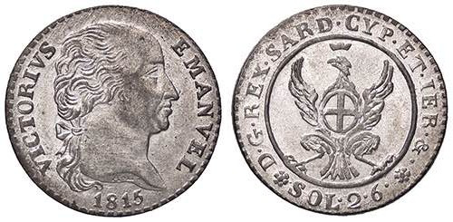 SAVOIA - Vittorio Emanuele I (1802-1821) - 2,6 Soldi 1815 Pag. 19; Mont. 6 R MI ...