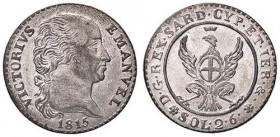 SAVOIA - Vittorio Emanuele I (1802-1821) - 2,6 Soldi 1815 Pag. 19; Mont. 6 R MI Ottima argentatura
Ottima argentatura
SPL-FDC