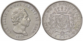 SAVOIA - Carlo Felice (1821-1831) - 5 Lire 1829 G Pag. 76; Mont. 68 AG Segni e colpetto
Segni e colpetto
BB/BB+