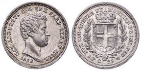 SAVOIA - Carlo Alberto (1831-1849) - 25 Centesimi 1833 T Pag. 332; Mont. 206 R AG
qFDC