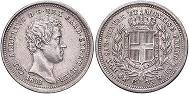 SAVOIA - Carlo Alberto (1831-1849) - 25 Centesimi 1833 T Pag. 332; Mont. 206 R A...