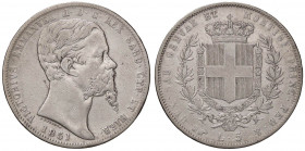 SAVOIA - Vittorio Emanuele II (1849-1861) - 5 Lire 1851 T Pag. 373; Mont. 42 RR AG
MB/qBB