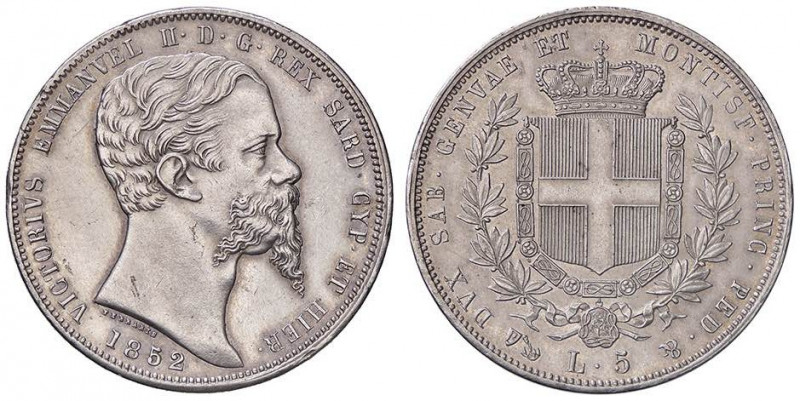SAVOIA - Vittorio Emanuele II (1849-1861) - 5 Lire 1852 G Pag. 374; Mont. 45 R A...