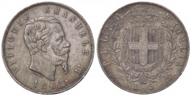 SAVOIA - Vittorio Emanuele II Re d'Italia (1861-1878) - 5 Lire 1865 N Pag. 486; Mont. 168 R AG
BB+