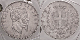 SAVOIA - Vittorio Emanuele II Re d'Italia (1861-1878) - 5 Lire 1865 N Pag. 486; Mont. 168 R AG Sigillata Quattro Baj
Sigillata Quattro Baj
MB