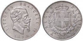 SAVOIA - Vittorio Emanuele II Re d'Italia (1861-1878) - 5 Lire 1870 M Pag. 490; Mont. 172 AG
SPL