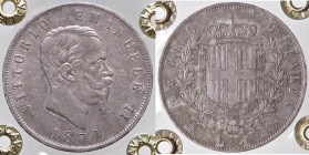 SAVOIA - Vittorio Emanuele II Re d'Italia (1861-1878) - 5 Lire 1870 M Pag. 490; Mont. 172 AG Sigillata Francesco Cavaliere
Sigillata Francesco Cavali...