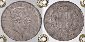 SAVOIA - Vittorio Emanuele II Re d'Italia (1861-1878) - 5 Lire 1872 M Pag. 494; Mont. 177 AG Sigillata Francesco Cavaliere
Sigillata Francesco Cavali...