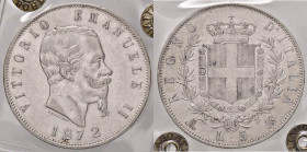 SAVOIA - Vittorio Emanuele II Re d'Italia (1861-1878) - 5 Lire 1872 M Pag. 494; Mont. 177 AG Sigillata Quattro Baj
Sigillata Quattro Baj
BB+