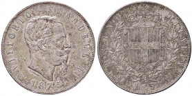 SAVOIA - Vittorio Emanuele II Re d'Italia (1861-1878) - 5 Lire 1875 M Pag. 499; Mont. 184 AG Patinata
Patinata
BB-SPL