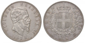 SAVOIA - Vittorio Emanuele II Re d'Italia (1861-1878) - 5 Lire 1875 M Pag. 499; Mont. 184 AG
BB+