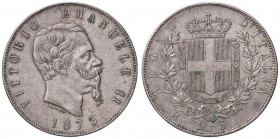 SAVOIA - Vittorio Emanuele II Re d'Italia (1861-1878) - 5 Lire 1875 R Pag. 500; Mont. 186 AG
qSPL