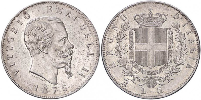 SAVOIA - Vittorio Emanuele II Re d'Italia (1861-1878) - 5 Lire 1876 R Pag. 501; ...