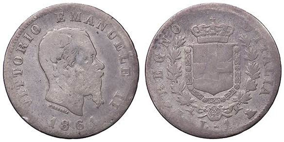 SAVOIA - Vittorio Emanuele II Re d'Italia (1861-1878) - Lira 1861 T Stemma Pag. ...
