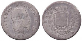 SAVOIA - Vittorio Emanuele II Re d'Italia (1861-1878) - Lira 1861 T Stemma Pag. 511; Mont. 199 RRR AG
B