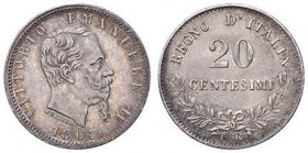 SAVOIA - Vittorio Emanuele II Re d'Italia (1861-1878) - 20 Centesimi 1867 T Valore Pag. 537; Mont. 227 R AG
SPL+