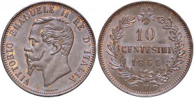 SAVOIA - Vittorio Emanuele II Re d'Italia (1861-1878) - 10 Centesimi 1866 M Pag. 541; Mont. 233 CU
FDC