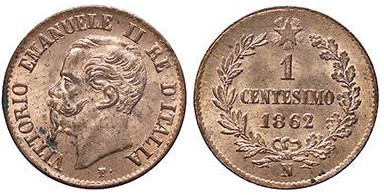 SAVOIA - Vittorio Emanuele II Re d'Italia (1861-1878) - Centesimo 1862 N Pag. 56...