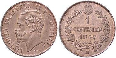 SAVOIA - Vittorio Emanuele II Re d'Italia (1861-1878) - Centesimo 1867 M Pag. 56...