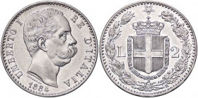 SAVOIA - Umberto I (1878-1900) - 2 Lire 1884 Pag. 594; Mont. 39 AG
SPL+