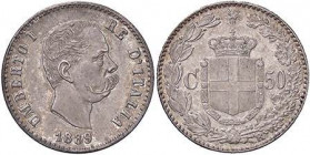 SAVOIA - Umberto I (1878-1900) - 50 Centesimi 1889 Pag. 608; Mont. 55 R AG
qFDC