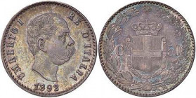 SAVOIA - Umberto I (1878-1900) - 50 Centesimi 1892 Pag. 609; Mont. 56 RR AG Patinata
Patinata
FDC