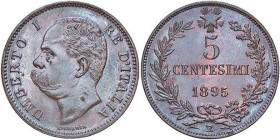 SAVOIA - Umberto I (1878-1900) - 5 Centesimi 1895 Pag. 617; Mont. 65 R CU Delicata patina
Delicata patina
qFDC