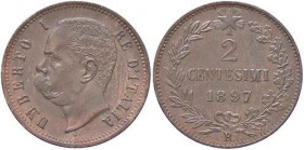 SAVOIA - Umberto I (1878-1900) - 2 Centesimi 1897 Pag. 622; Mont. 70 CU
SPL-FDC