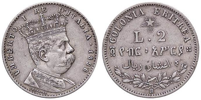 SAVOIA - Eritrea - 2 Lire 1896 Pag. 633; Mont. 83 R AG Colpetto
Colpetto
BB+