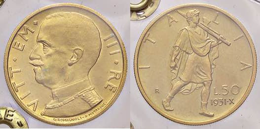 SAVOIA - Vittorio Emanuele III (1900-1943) - 50 Lire 1931 X Littore Pag. 658; Mo...