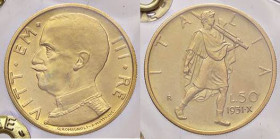 SAVOIA - Vittorio Emanuele III (1900-1943) - 50 Lire 1931 X Littore Pag. 658; Mont. 38 R AU Spazzolata al R/ - Sigillata Francesco Cavaliere
Spazzola...