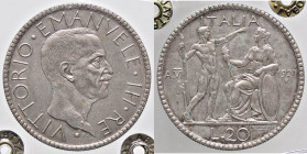SAVOIA - Vittorio Emanuele III (1900-1943) - 20 Lire 1927 A VI Littore Pag. 672; Mont. 65 AG Graffi - Sigillata Quattro Baj
Graffi - Sigillata Quattr...