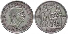 SAVOIA - Vittorio Emanuele III (1900-1943) - 20 Lire 1928 A VI Littore Pag. 673; Mont. 67 R AG
BB