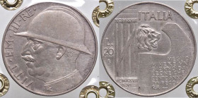 SAVOIA - Vittorio Emanuele III (1900-1943) - 20 Lire 1928 Elmetto Pag. 680; Mont. 76 NC AG Spazzolata - Sigillata Francesco Cavaliere
Spazzolata - Si...