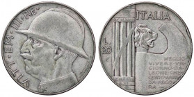 SAVOIA - Vittorio Emanuele III (1900-1943) - 20 Lire 1928 Elmetto Pag. 680; Mont. 76 NC AG
qBB/BB