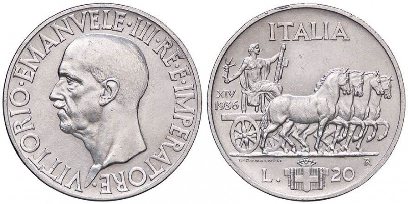 SAVOIA - Vittorio Emanuele III (1900-1943) - 20 Lire 1936 XIV Impero Pag. 681; M...
