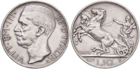 SAVOIA - Vittorio Emanuele III (1900-1943) - 10 Lire 1929 ** Biga Pag. 694a; Mont. 94 AG
BB