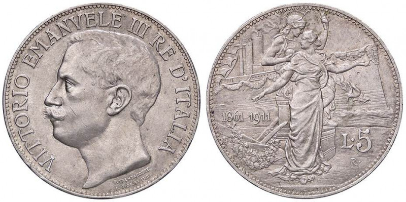 SAVOIA - Vittorio Emanuele III (1900-1943) - 5 Lire 1911 Cinquantenario Pag. 707...