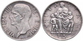 SAVOIA - Vittorio Emanuele III (1900-1943) - 5 Lire 1936 XIV Fecondità Pag. 719; Mont. 133 AG
SPL+