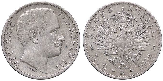 SAVOIA - Vittorio Emanuele III (1900-1943) - 2 Lire 1902 Aquila Pag. 726; Mont. ...