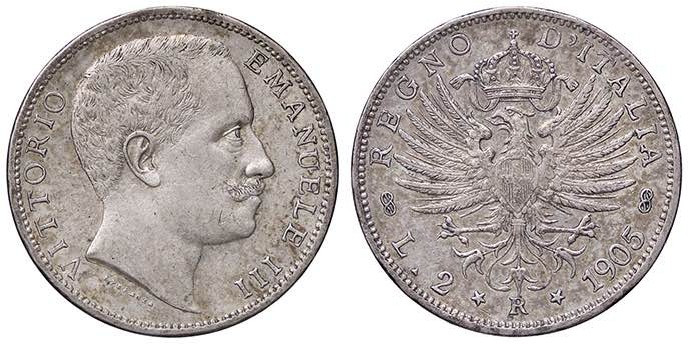 SAVOIA - Vittorio Emanuele III (1900-1943) - 2 Lire 1905 Aquila Pag. 729; Mont. ...