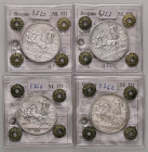 SAVOIA - Vittorio Emanuele III (1900-1943) - 2 Lire 1914÷17 Quadriga Briosa Pag. 737÷740; Mont. 154÷157 R AG Sigillate Quattro Baj tutte FDC tranne il...