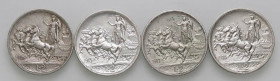 SAVOIA - Vittorio Emanuele III (1900-1943) - 2 Lire 1914÷17 Quadriga Briosa Pag. 737÷740; Mont. 154÷157 R AG
med. BB