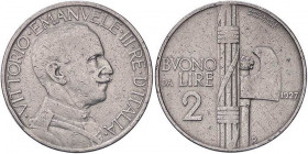 SAVOIA - Vittorio Emanuele III (1900-1943) - 2 Lire 1927 Fascio Pag. 745; Mont. 165 RR NI
MB