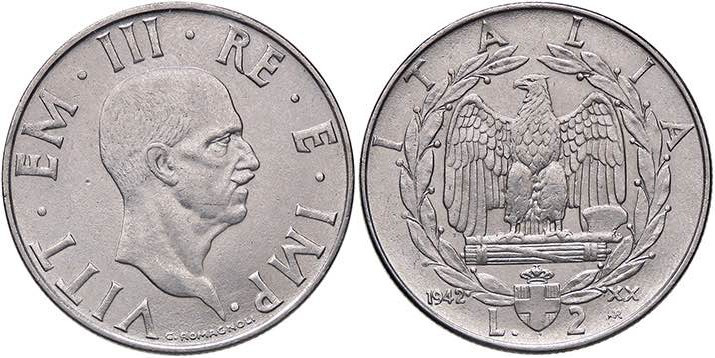 SAVOIA - Vittorio Emanuele III (1900-1943) - 2 Lire 1942 XX Impero Pag. 761; Mon...