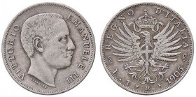 SAVOIA - Vittorio Emanuele III (1900-1943) - Lira 1905 Aquila Pag. 765; Mont. 190 RR AG Colpetto
Colpetto
qBB