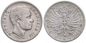 SAVOIA - Vittorio Emanuele III (1900-1943) - Lira 1905 Aquila Pag. 765; Mont. 190 RR AG Graffi al D/
Graffi al D/
MB/qBB