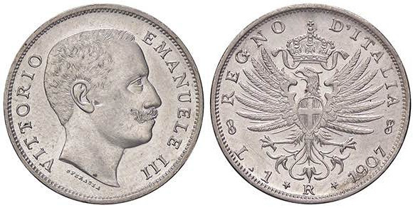 SAVOIA - Vittorio Emanuele III (1900-1943) - Lira 1907 Aquila Pag. 767; Mont. 19...