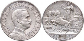 SAVOIA - Vittorio Emanuele III (1900-1943) - Lira 1912 Quadriga lenta Pag. 771; Mont. 197 AG
qSPL/SPL
