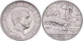 SAVOIA - Vittorio Emanuele III (1900-1943) - Lira 1913 Quadriga lenta Pag. 772; Mont. 198 AG
SPL-FDC